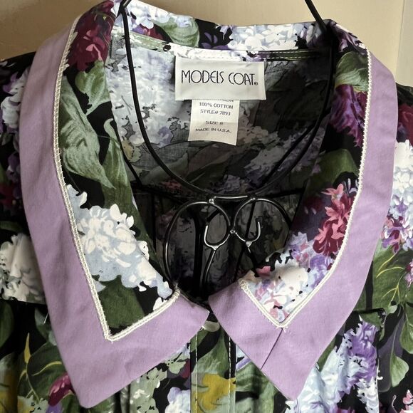 Vintage 80s Models Coat House Dress Pearl Snap Buttons Women’s Size 8 USA MADE - Picture 6 of 12